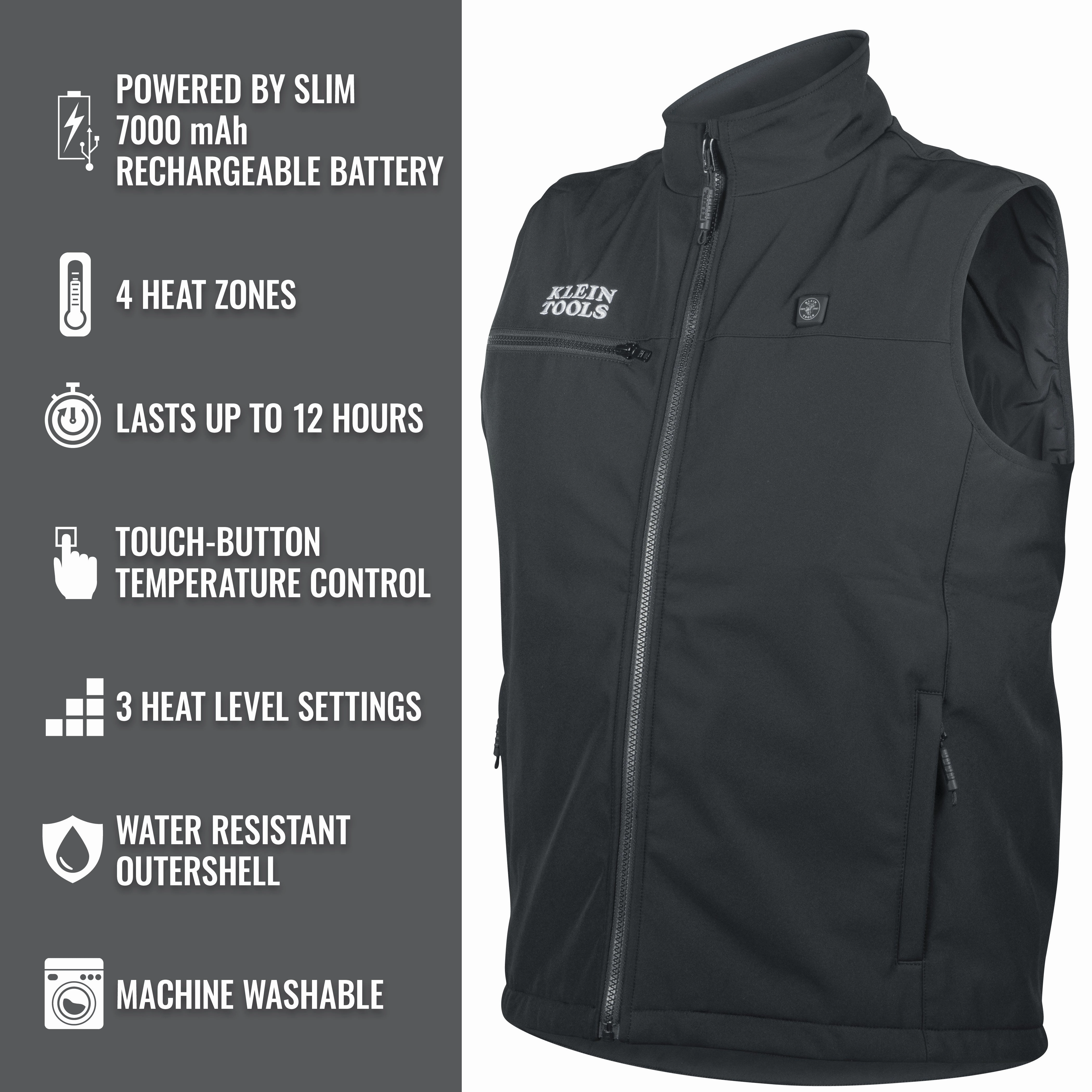 Klein Tools 60953 Heated Base Layer Vest, Medium