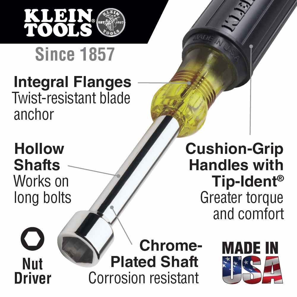 Klein Tools 610 Stubby Nut Driver Set 1-1/2-Inch Shafts 2-Piece