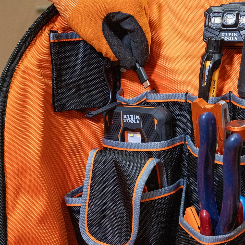 Klein Tools 62482 Tradesman Pro Tool Station Tool Bag Backpack, 27 Pockets