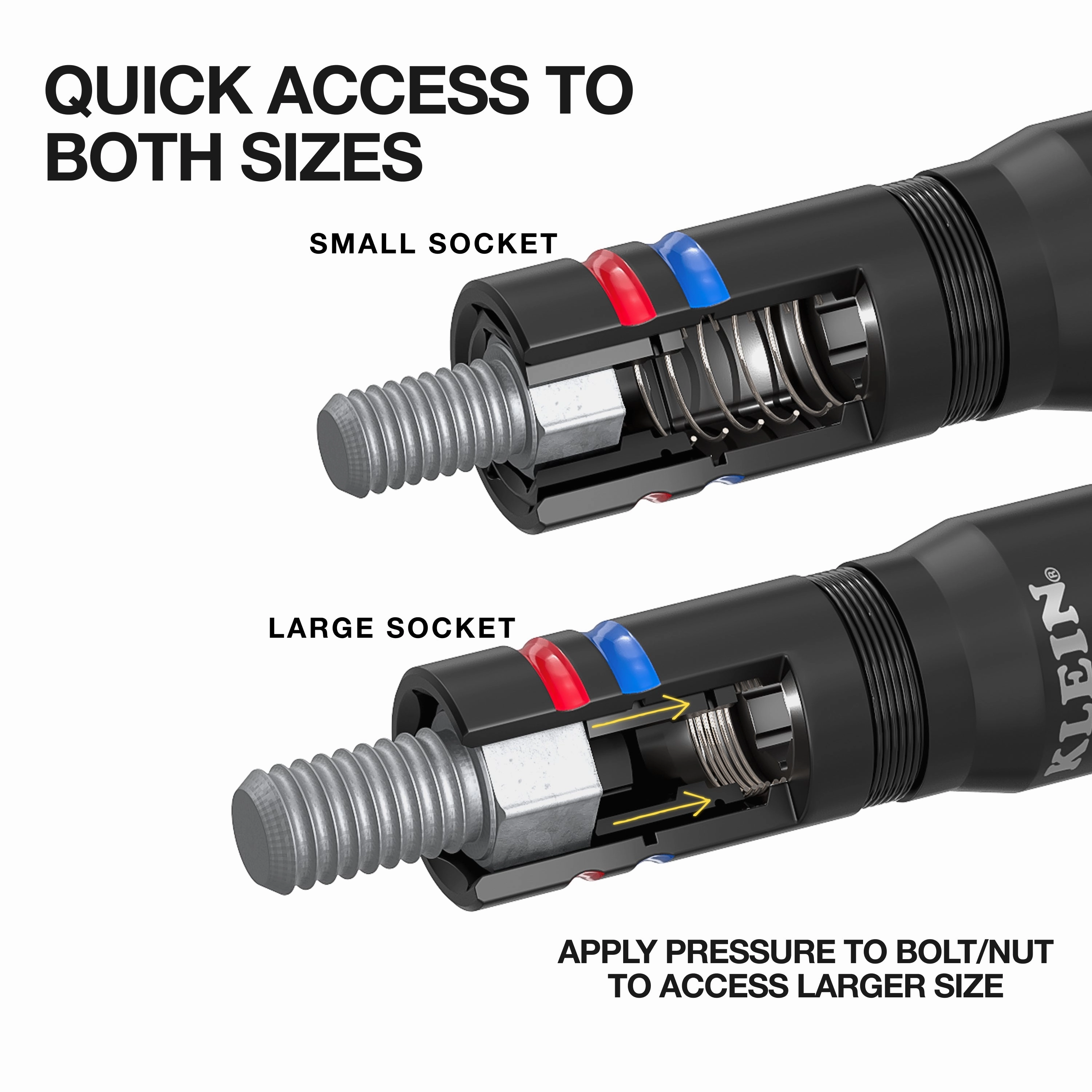 Klein Tools 651QS Quad-4 Deep-Well Heavy-Duty Impact Flip Socket, SAE