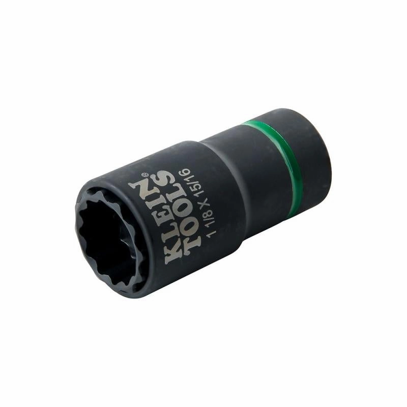 Klein Tools 66016 2-in-1 Impact Socket, 12-Point, 1-1/8 and 15/16-Inch