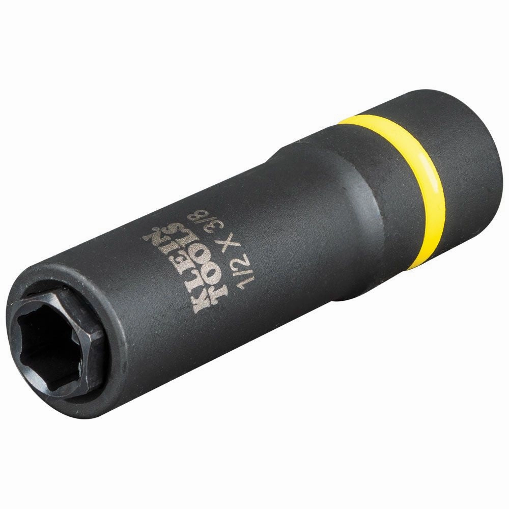 Klein Tools 66061 2-in-1 Deep Impact Socket, 6-Point 1/2-Inch and 3/8-Inch Hex Socket, use with Impact Wrenches BAT20-CW, BAT20-CW