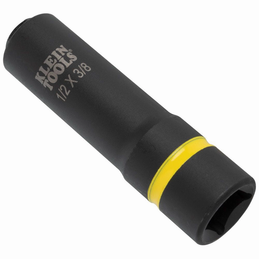 Klein Tools 66061 2-in-1 Deep Impact Socket, 6-Point 1/2-Inch and 3/8-Inch Hex Socket, use with Impact Wrenches BAT20-CW, BAT20-CW
