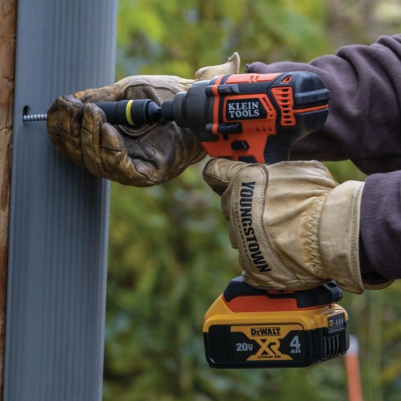 Klein Tools BAT20CD1 Battery-Operated Compact Impact Driver, 1/4-Inch Hex Drive, Full Kit