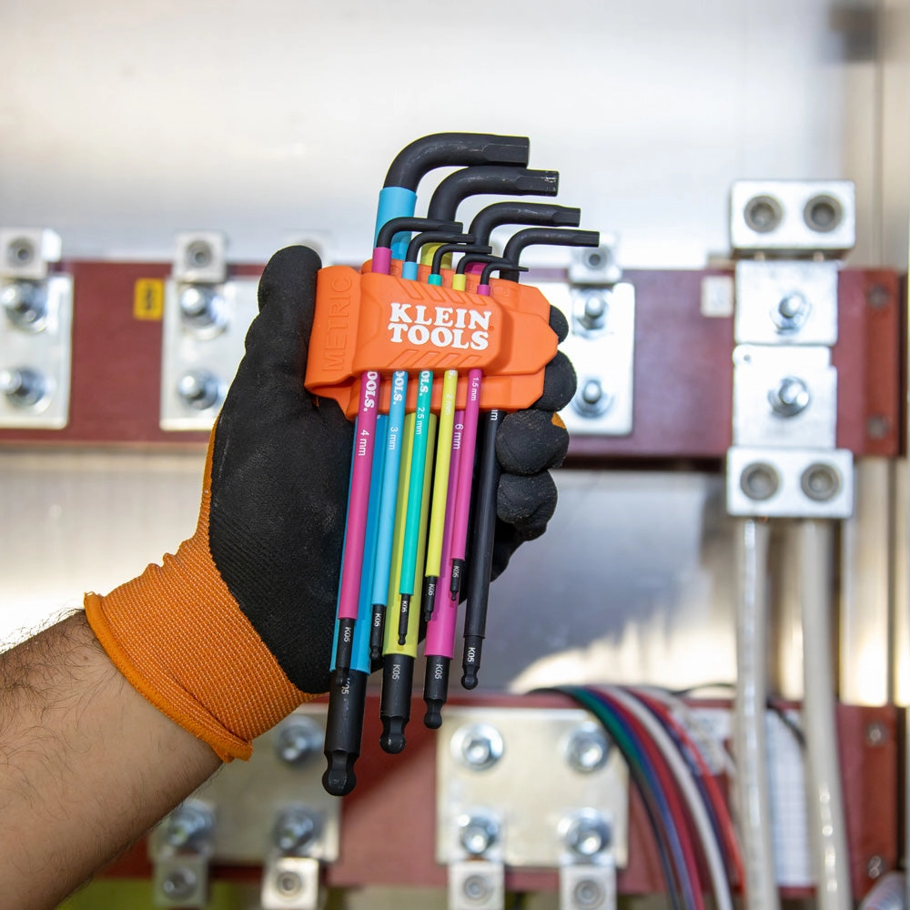 Klein Tools BLS18 Color Coded Hex Key Set, SAE and Metric, 18 Pc.