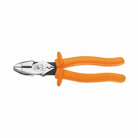 Klein Tools D213-9NE-CR-INS 9" Insulated High-Leverage Side-Cutting Pliers-Connector Crimping