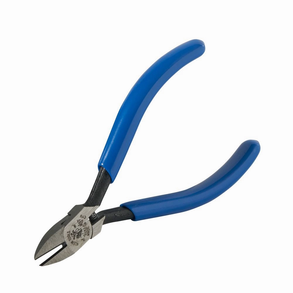 Klein Tools D257-4C Diagonal Cutting Electronics Pliers, Tapered Nose, Spring, 4 in