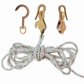 Klein Tools H1802-30SSR block and Tackle, Spliced to Block 268, w/ Hook 259