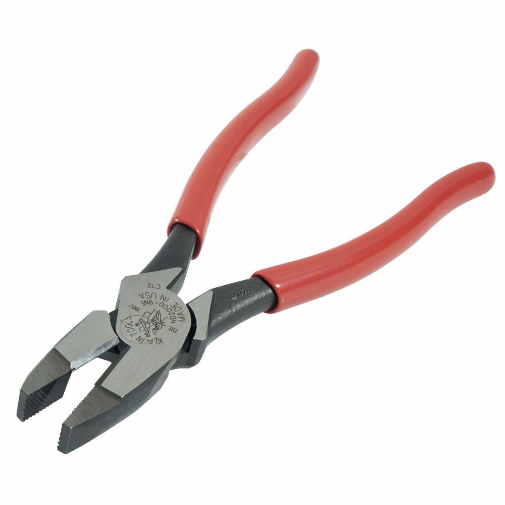 Klein Tools HD2000-9NE Heavy-Duty Linemans Pliers, Thicker-Dipped Handle