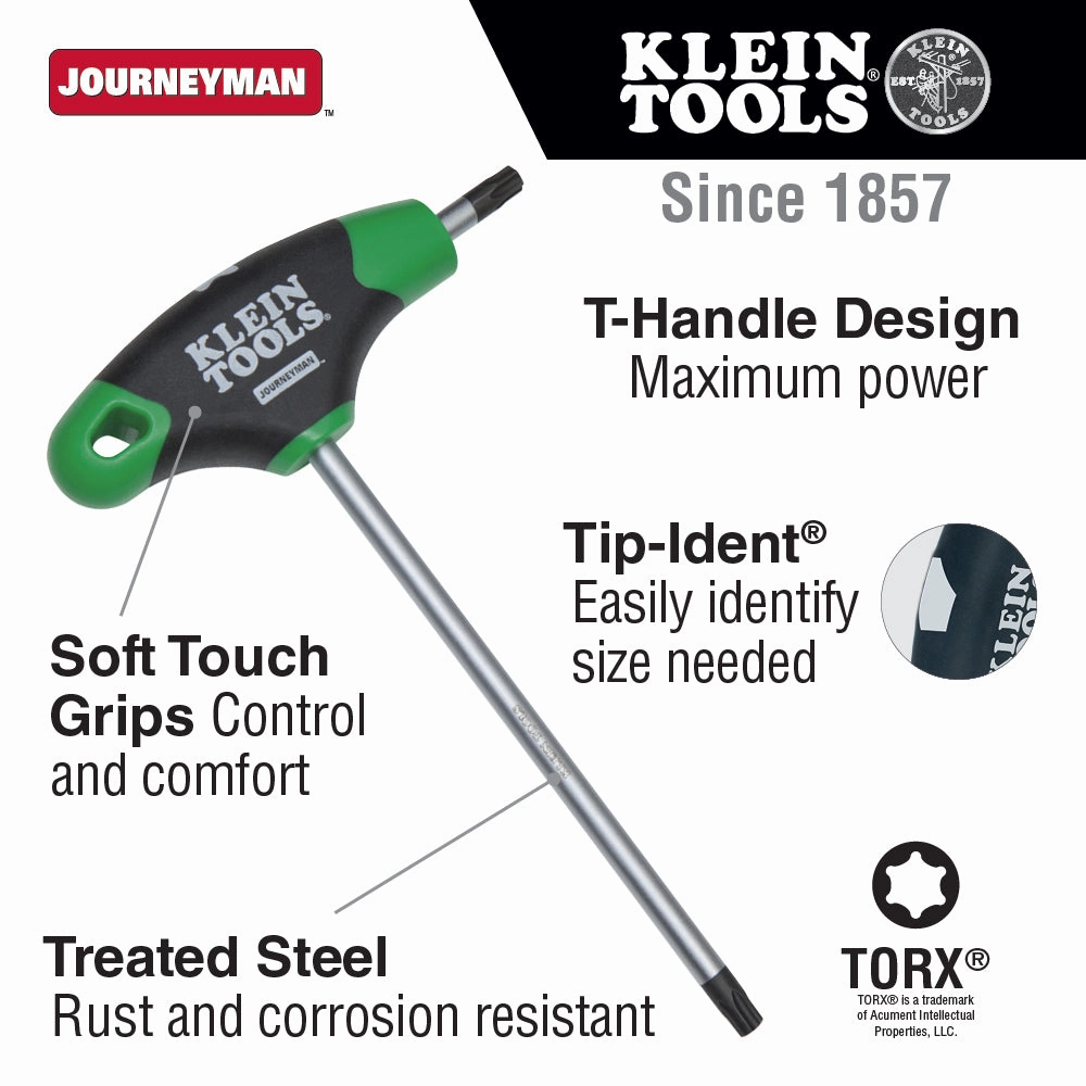 Klein Tools JTH67T TORX T-Handle Hex Key Set and Stand, 6-Inch, 7-Pc