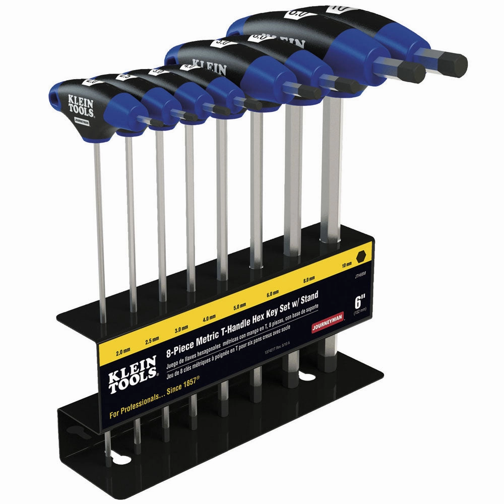 Klein Tools JTH68M Journeyman T-Handle Set, Metric, 6-Inch, 8-Piece