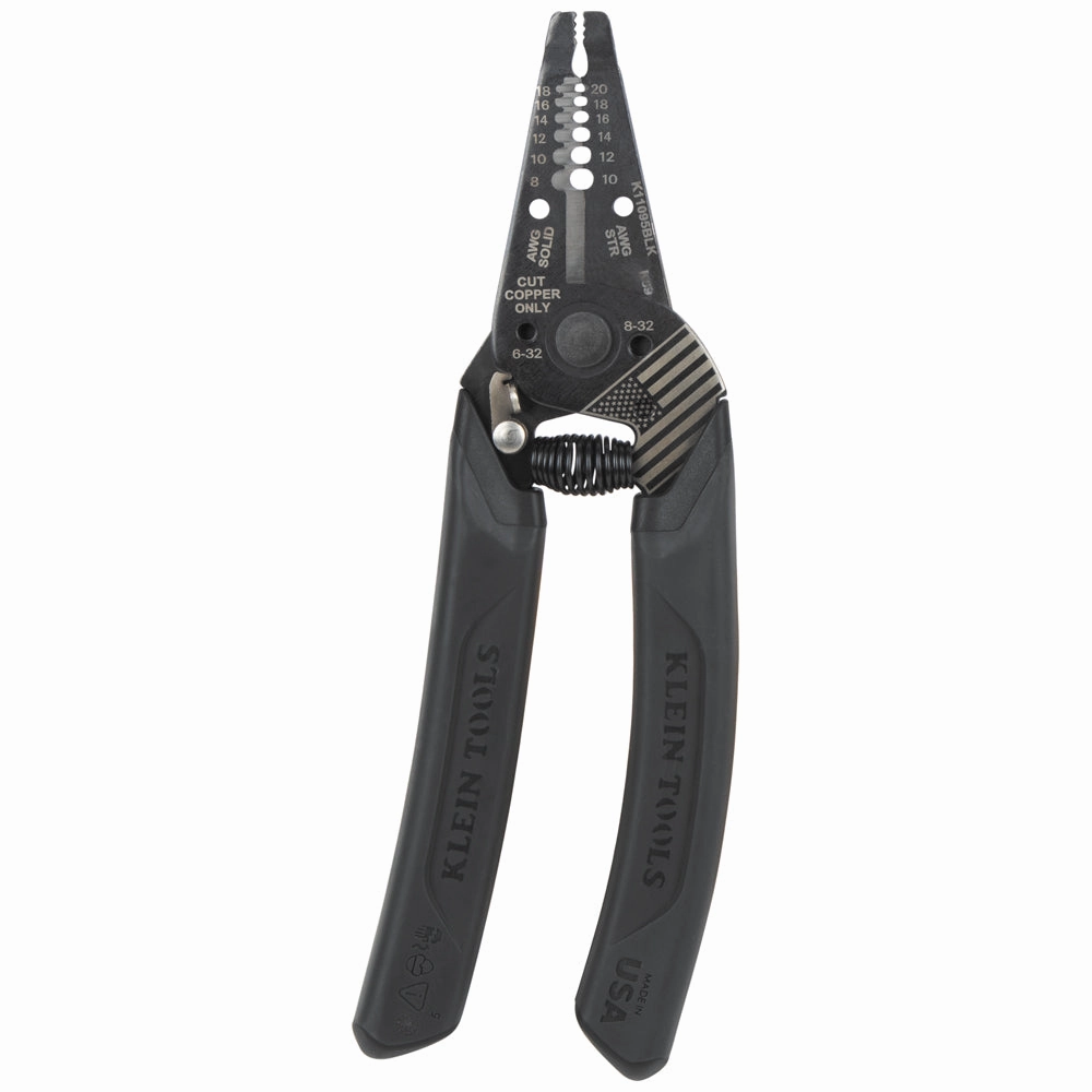 Klein Tools K11095BLK Limited Edition Klein-Kurve Blackout Wire Stripper / Cutter, 8-20 AWG