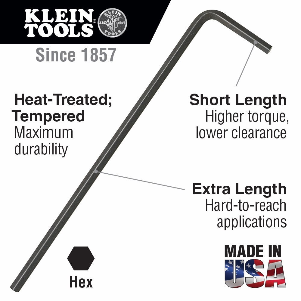 Klein Tools LLM15 Long Arm Hex Key, 1.5 mm