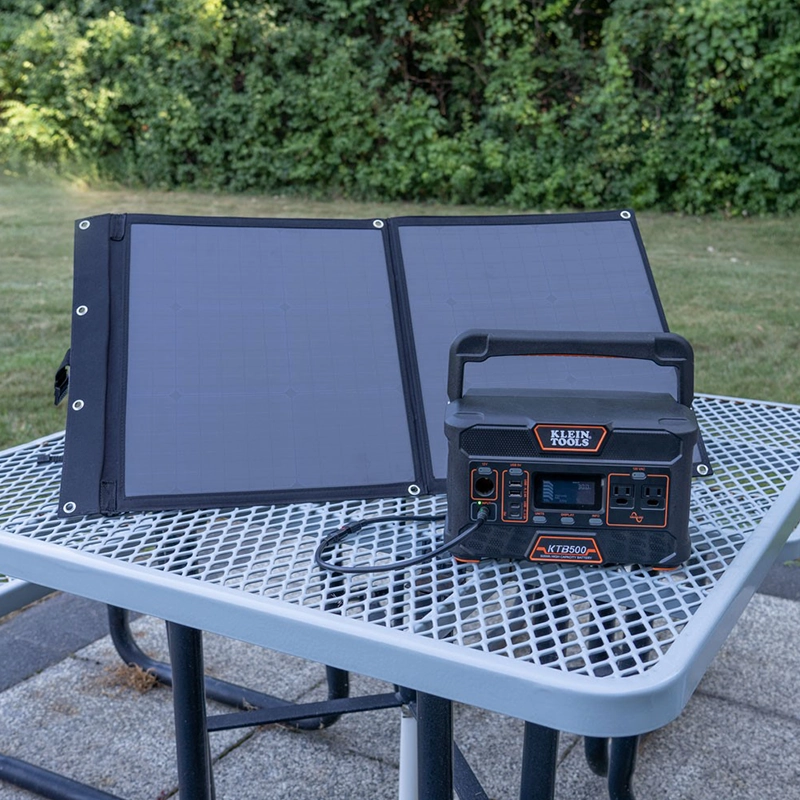 Klein Tools Portable 500W Power Station with 60W Solar Panel