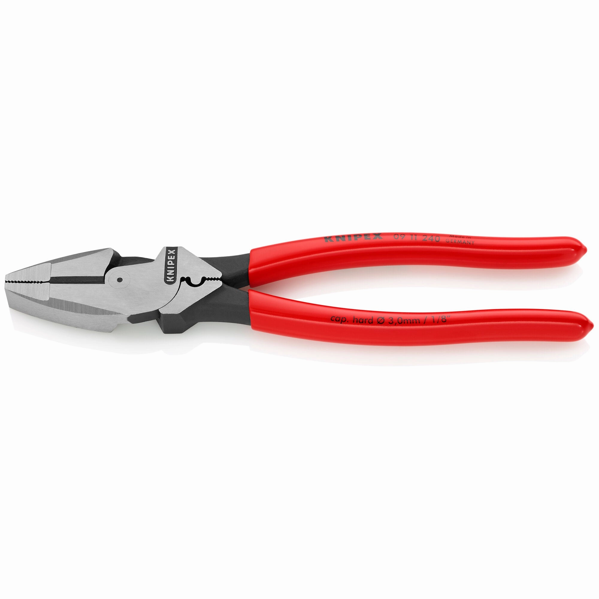 Knipex 09 11 240 SBA 9 1/2" High Leverage Lineman's Pliers New England with Fish Tape Puller & Crimper