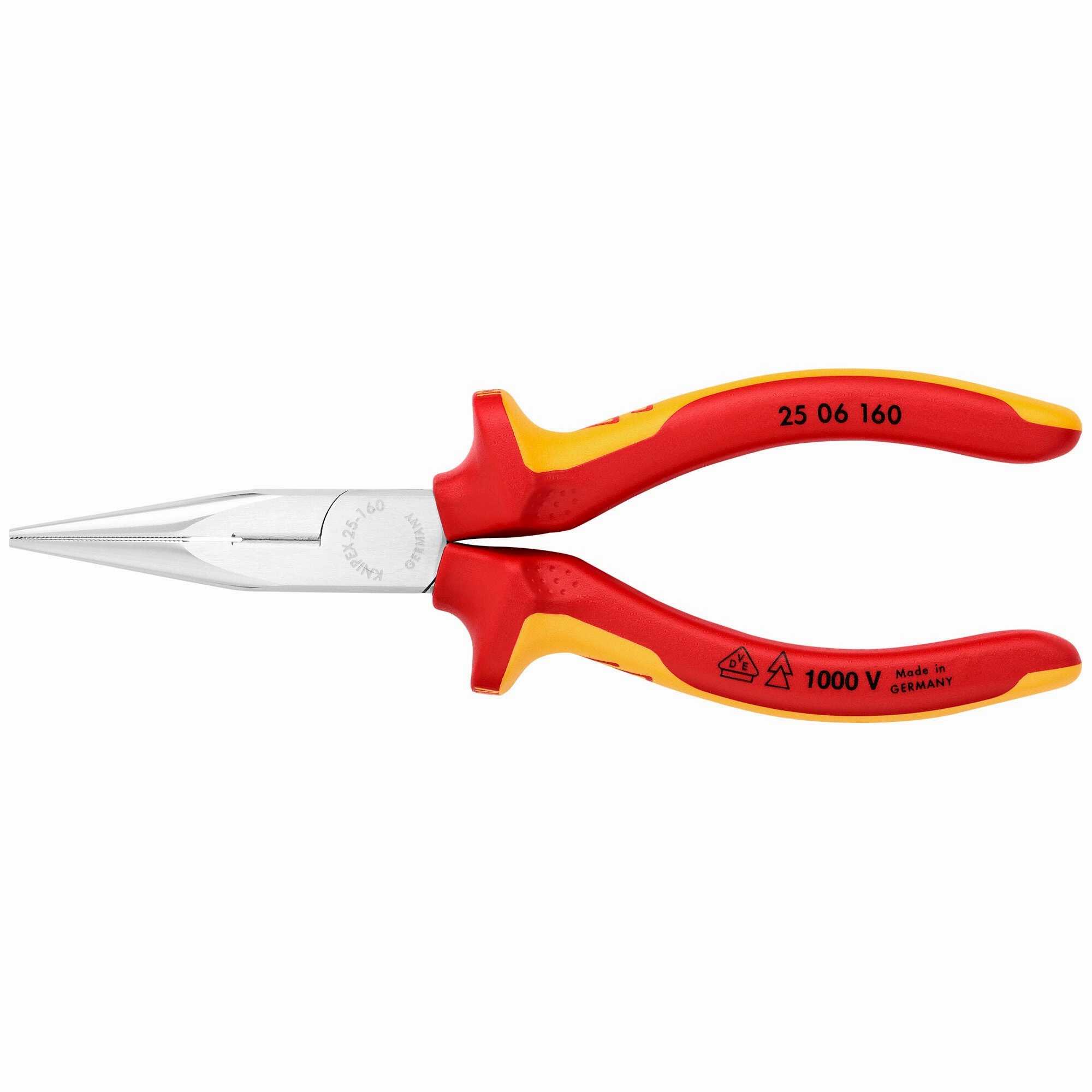 Knipex 25 06 160 6 1/4" Long Nose Pliers with Cutter-1000V Insulated