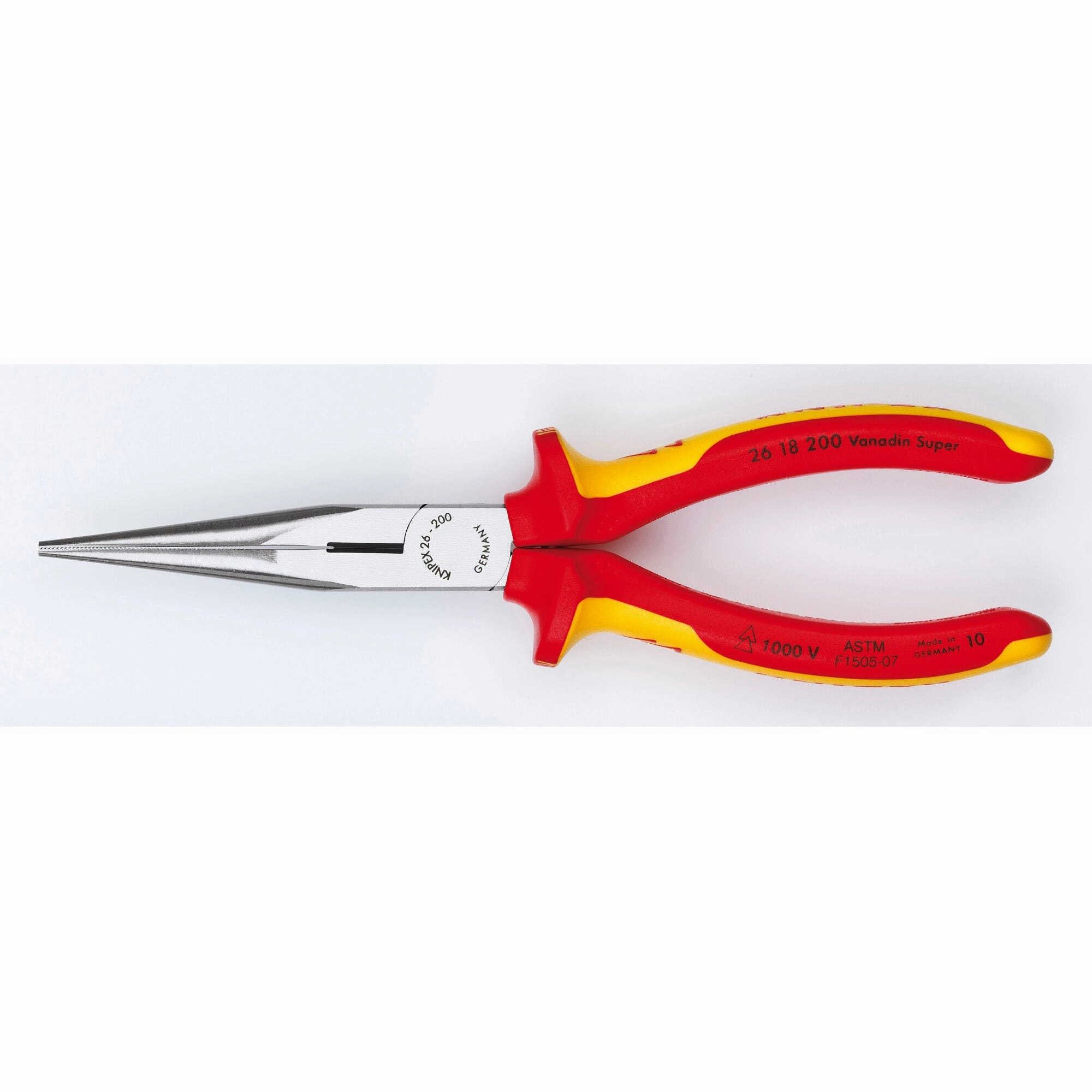 Knipex 26 18 200 SBA 8" Long Nose Pliers with Cutter-1000V Insulated