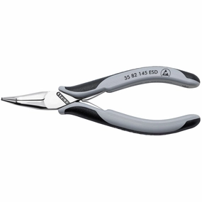 Knipex 35 82 145 ESD 5 3/4" Electronics 45 Angled Pliers-Half Round Tips, ESD Handles