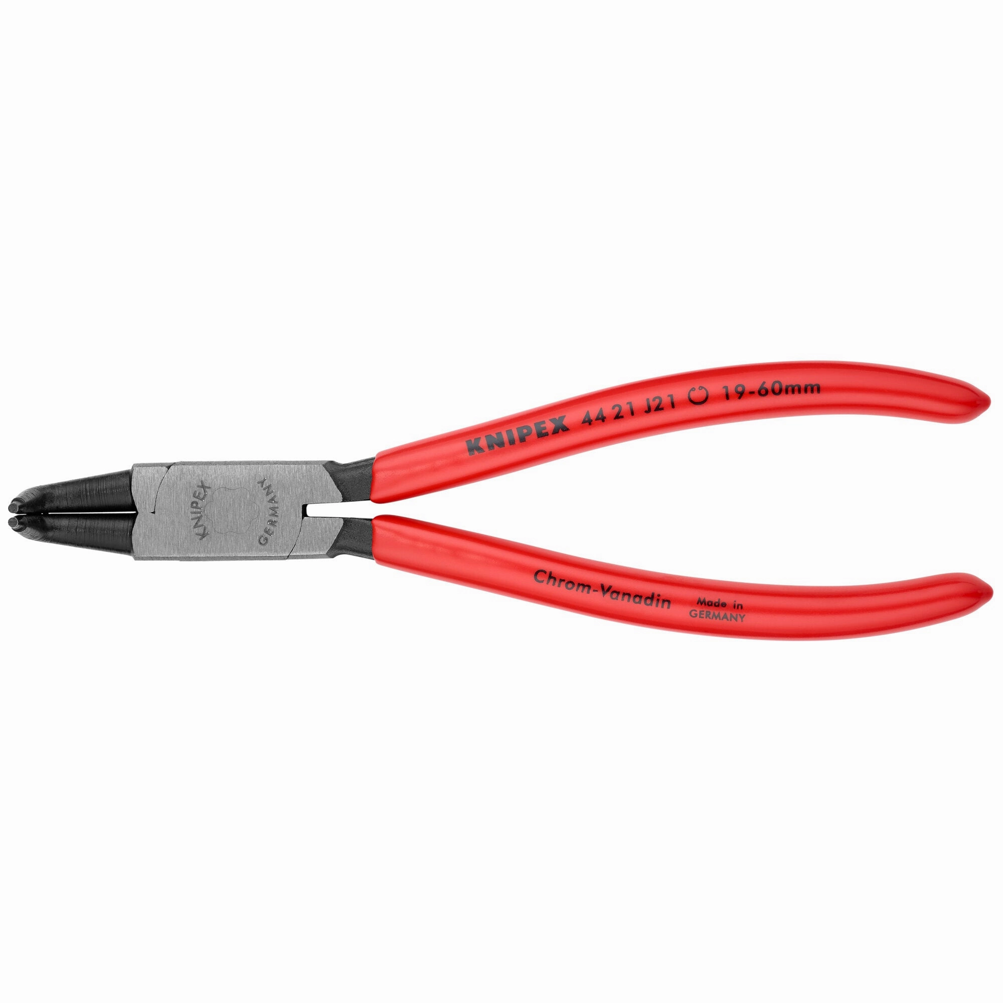 Knipex 44 21 J21 6 3/4" Internal 90 Angled Snap Ring Pliers-Forged Tips