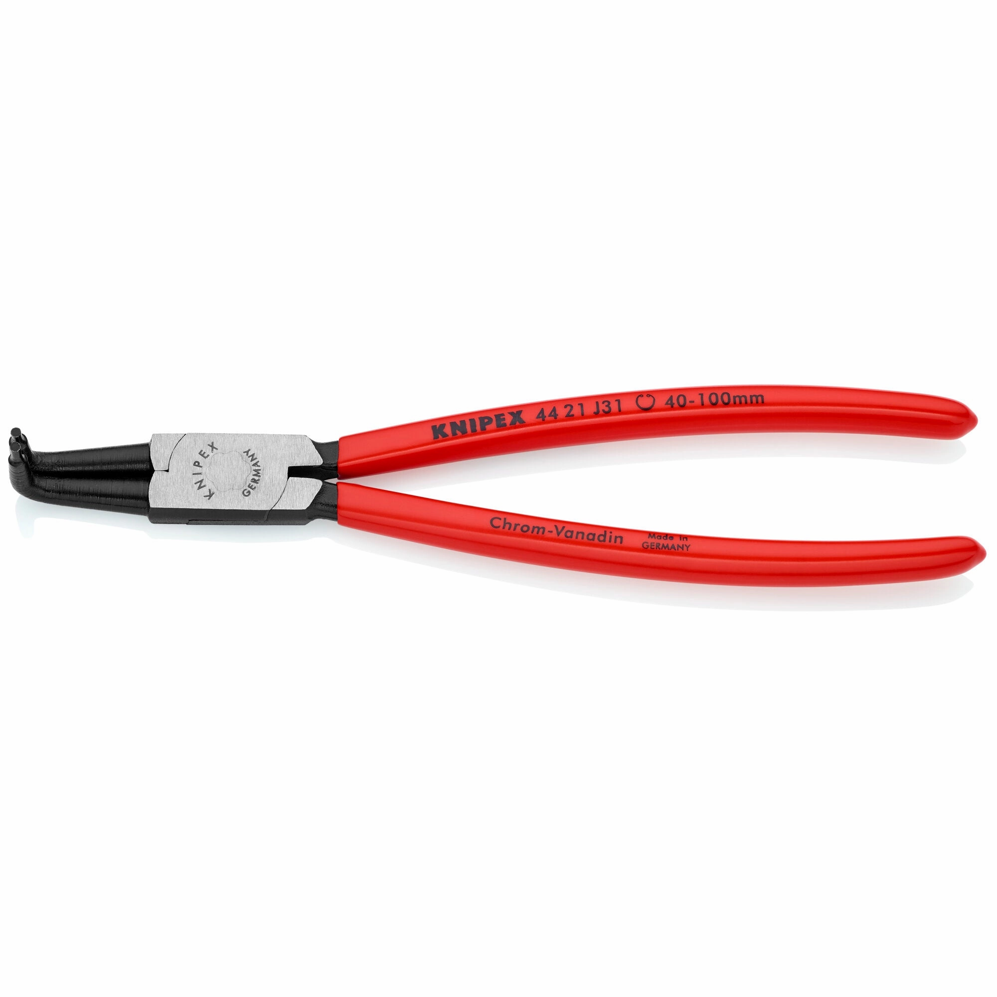 Knipex 44 21 J31 8 1/2" Internal 90 Angled Snap Ring Pliers-Forged Tips