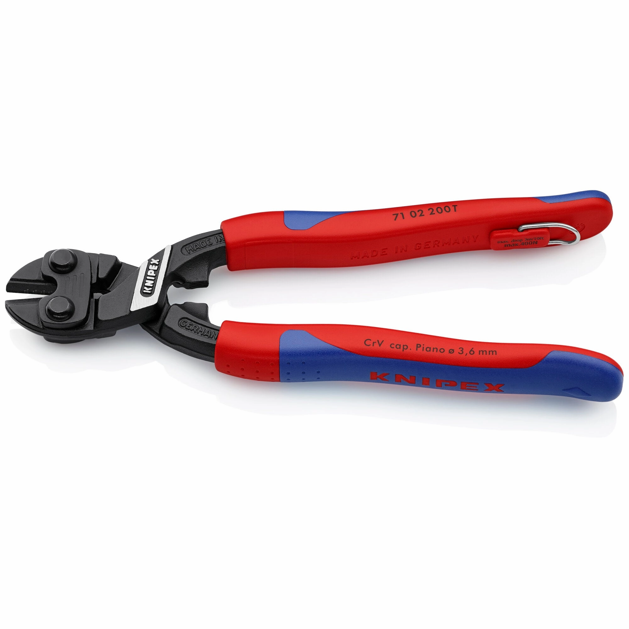 Knipex 71 02 200 T BKA 8" CoBolt High Leverage Compact Bolt Cutters-Tethered Attachment