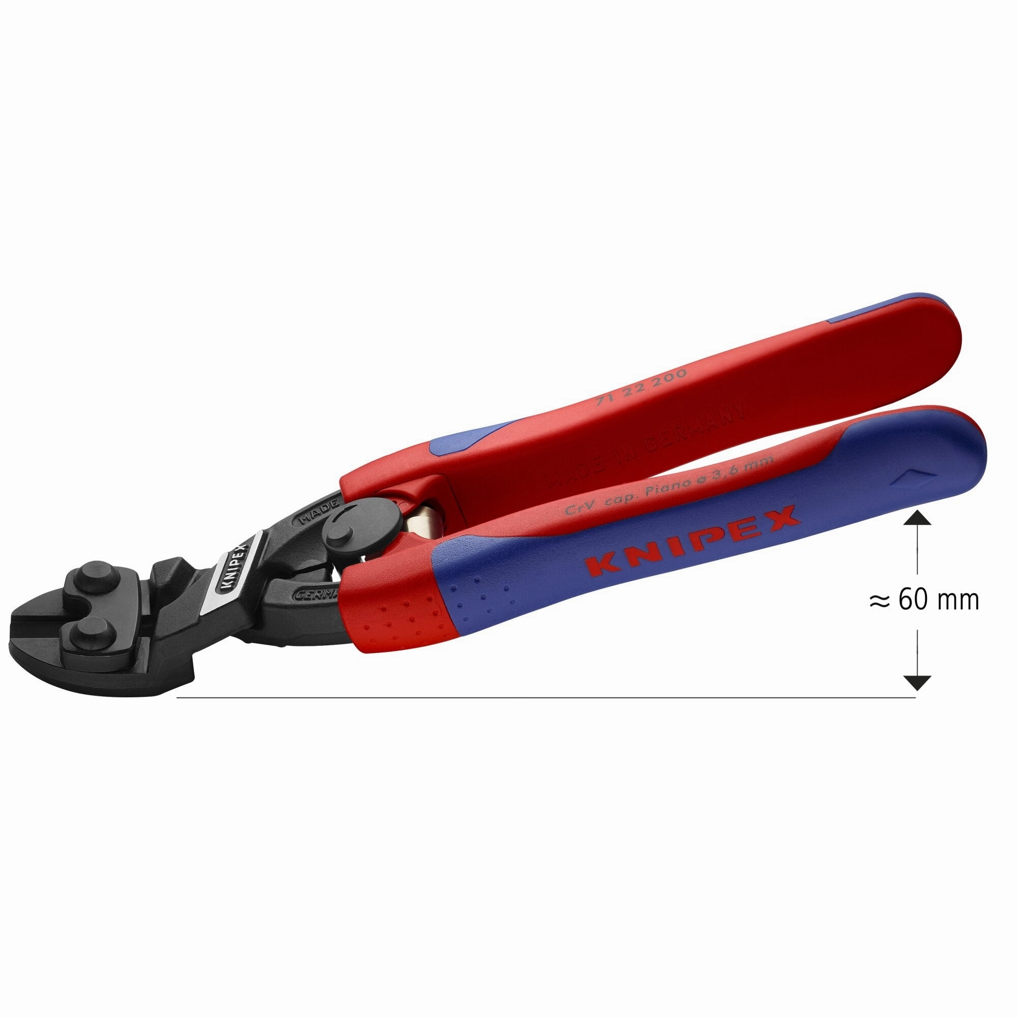 Knipex 71 22 200 8" CoBolt High Leverage 20 Angled Compact Bolt Cutters