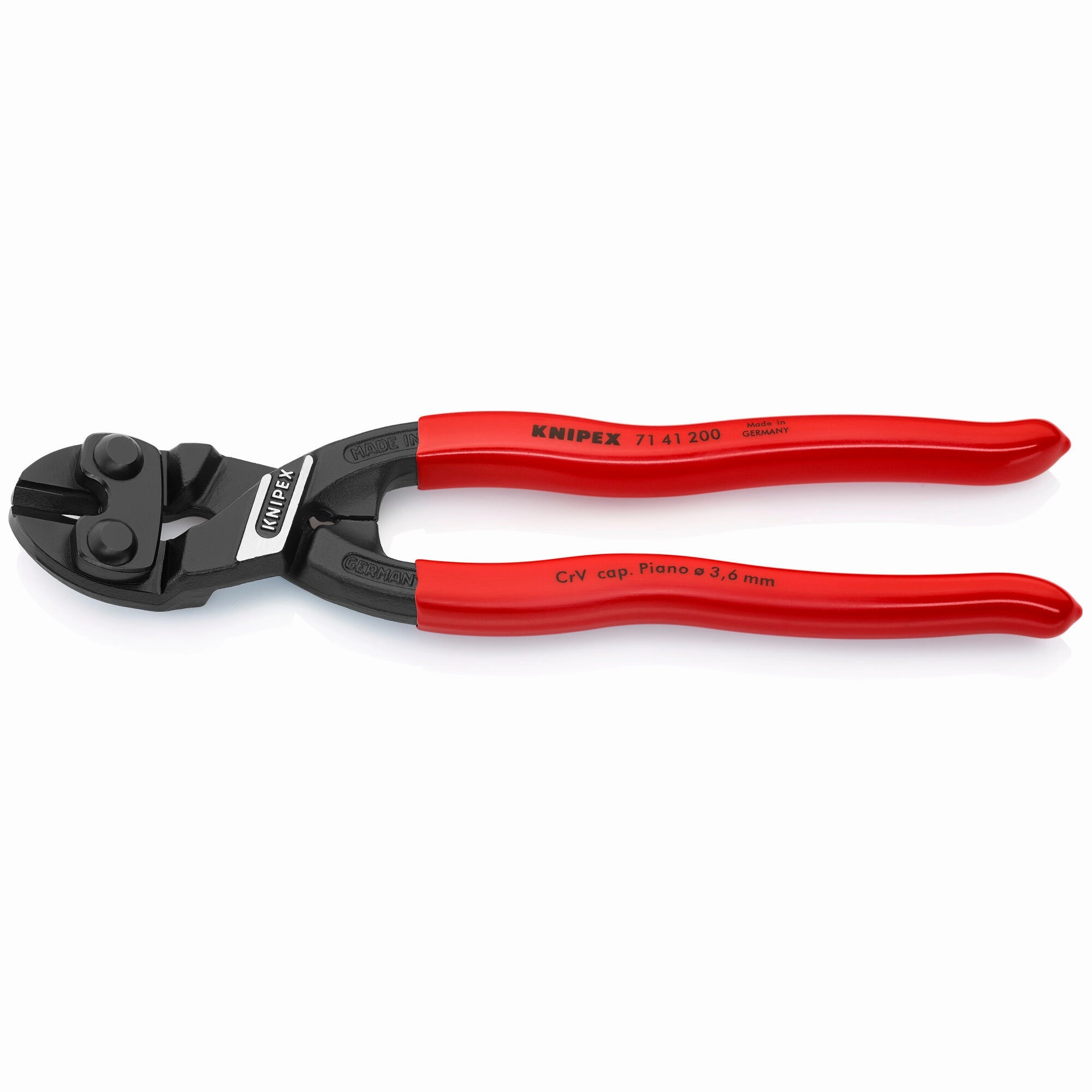 Knipex 71 41 200 8" CoBolt High Leverage 20 Angled Compact Bolt Cutters-Notched Blade