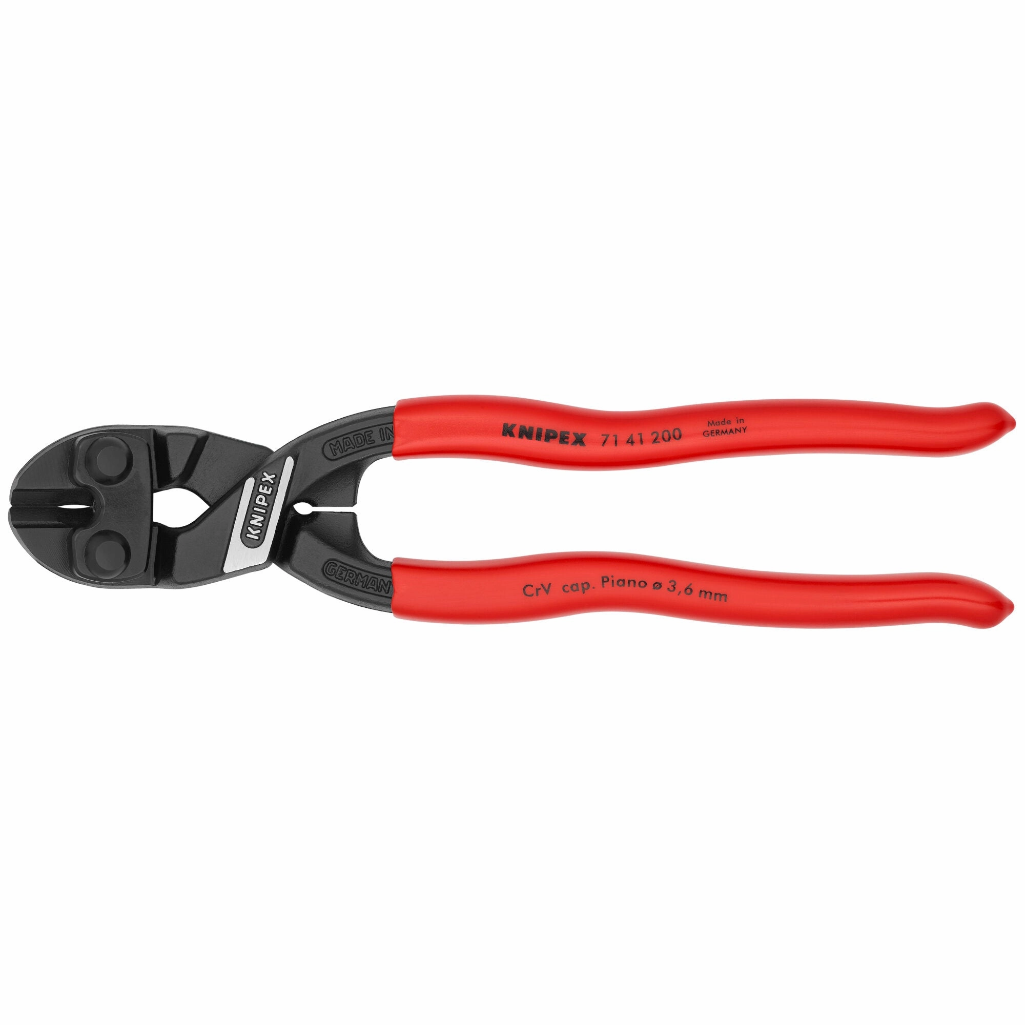 Knipex 71 41 200 8" CoBolt High Leverage 20 Angled Compact Bolt Cutters-Notched Blade
