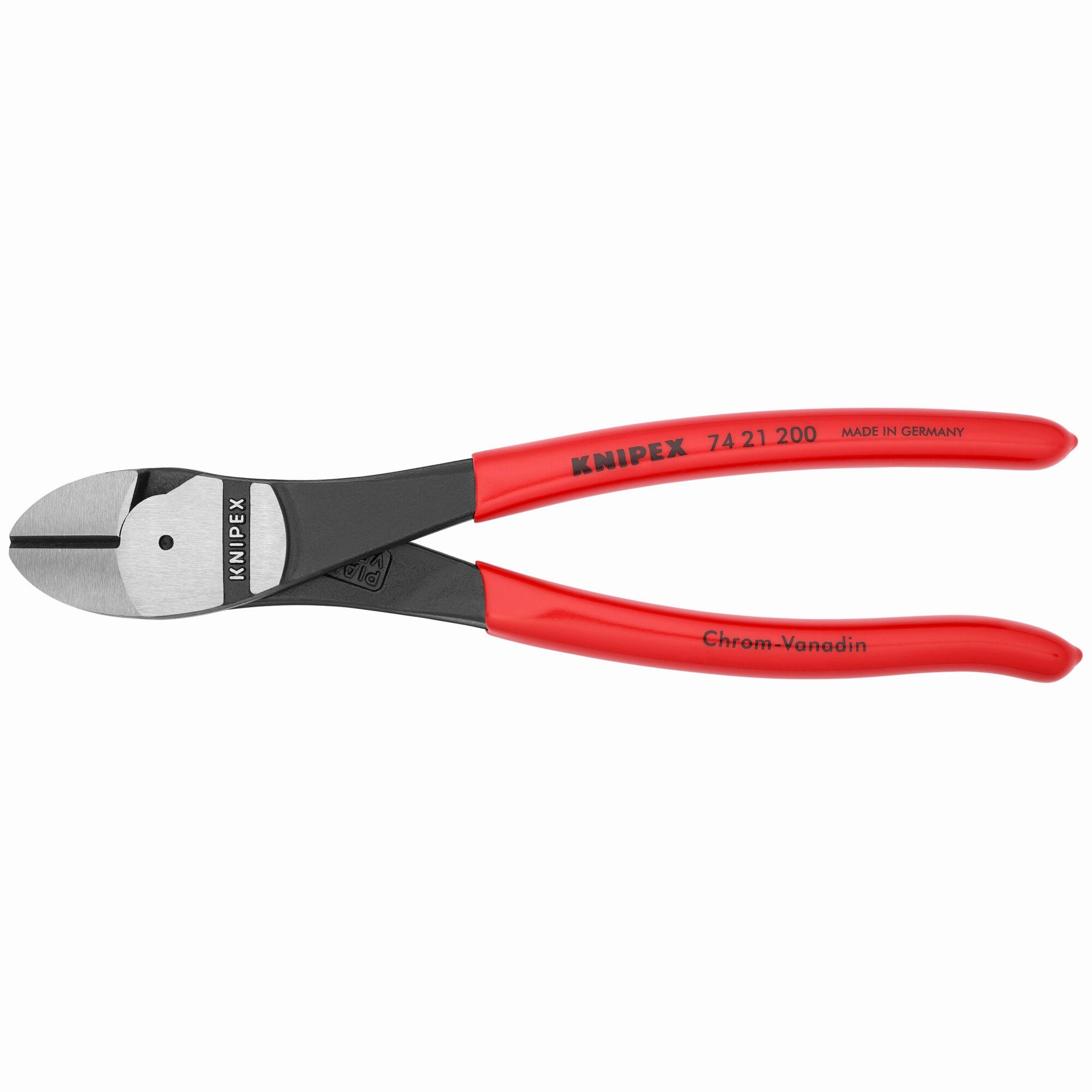 Knipex 74 21 200 SBA 8" High Leverage 12 Angled Diagonal Cutters