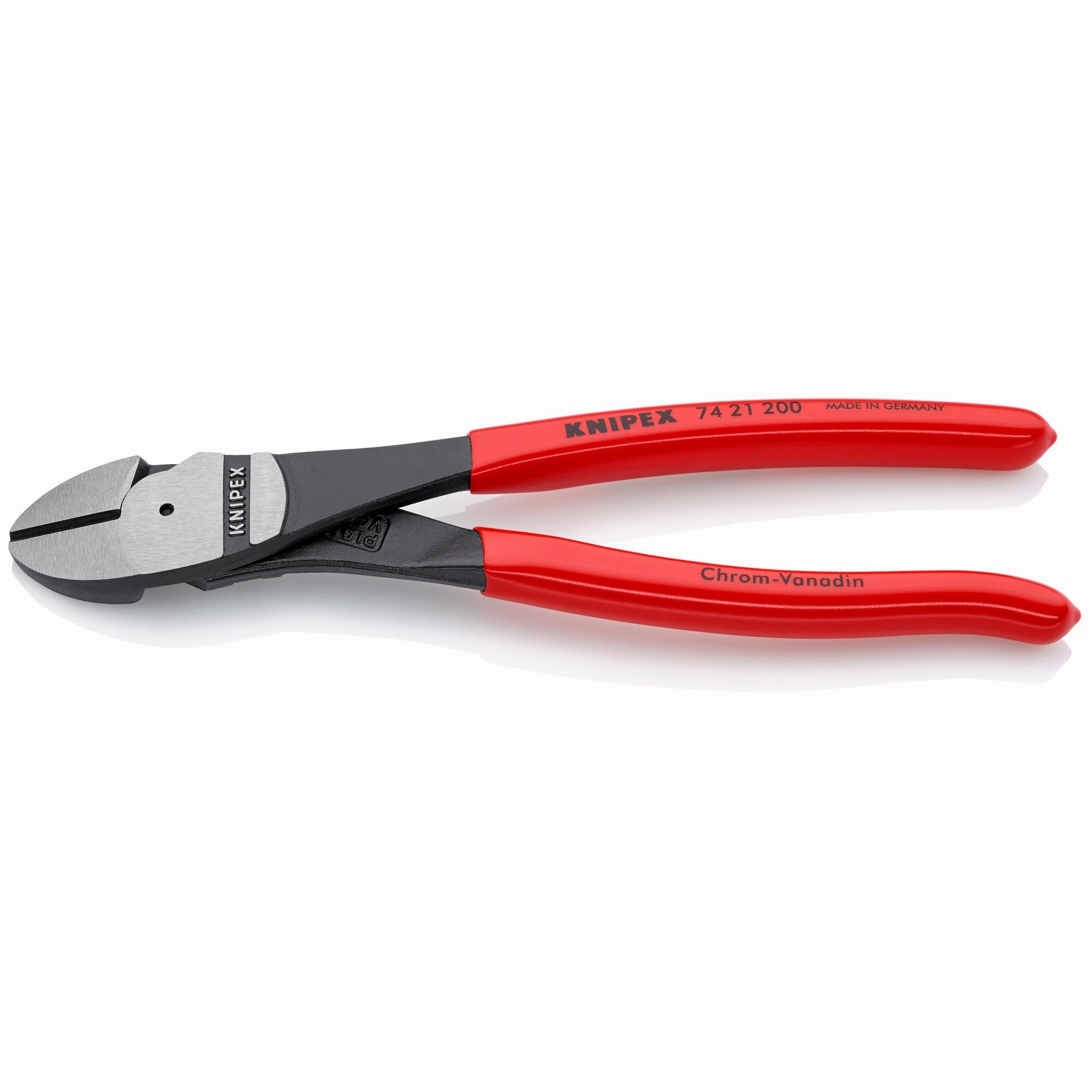 Knipex 74 21 200 SBA 8" High Leverage 12 Angled Diagonal Cutters