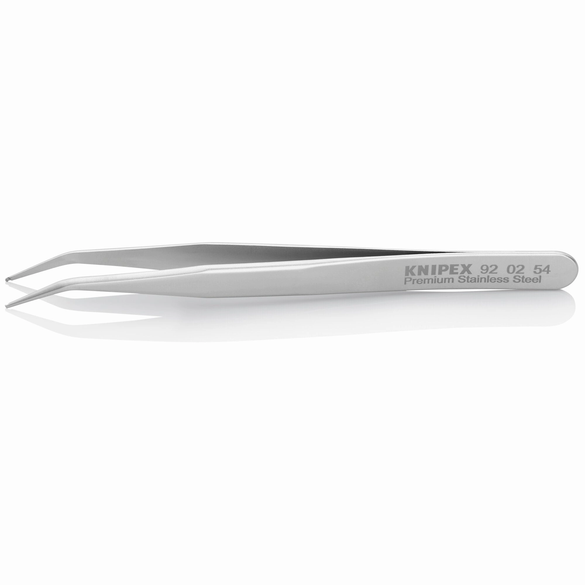 Knipex 92 02 54 4 1/2" Premium Stainless Steel Positioning Tweezers-45Angled-SMD