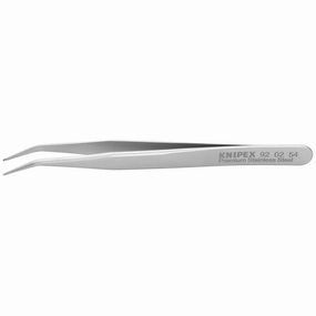 Knipex 92 02 54 4 1/2" Premium Stainless Steel Positioning Tweezers-45Angled-SMD