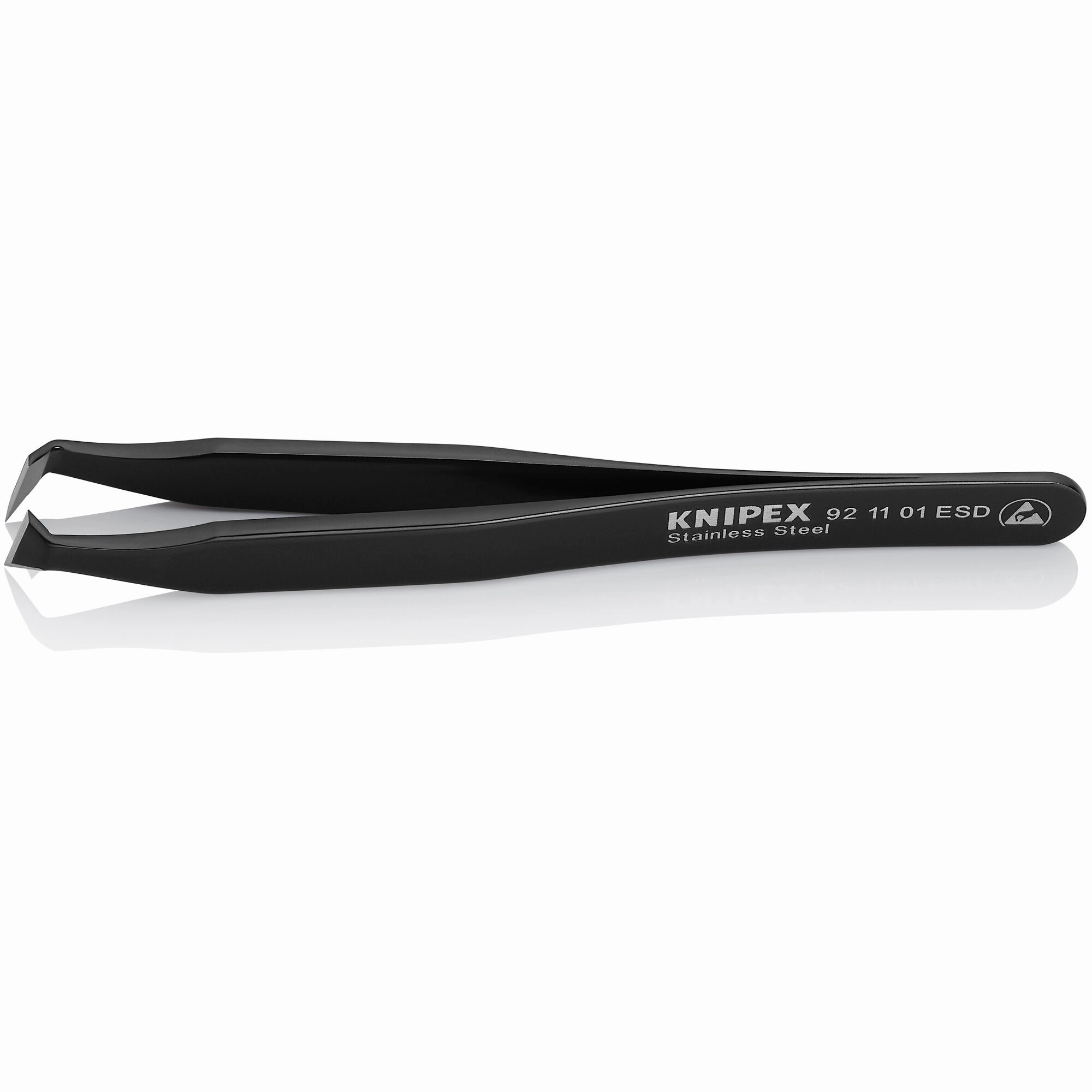 Knipex 92 11 01 ESD 4 1/2" Stainless Steel Cutting Tweezers-35Angled-ESD