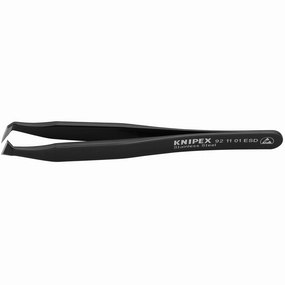 Knipex 92 11 01 ESD 4 1/2" Stainless Steel Cutting Tweezers-35Angled-ESD