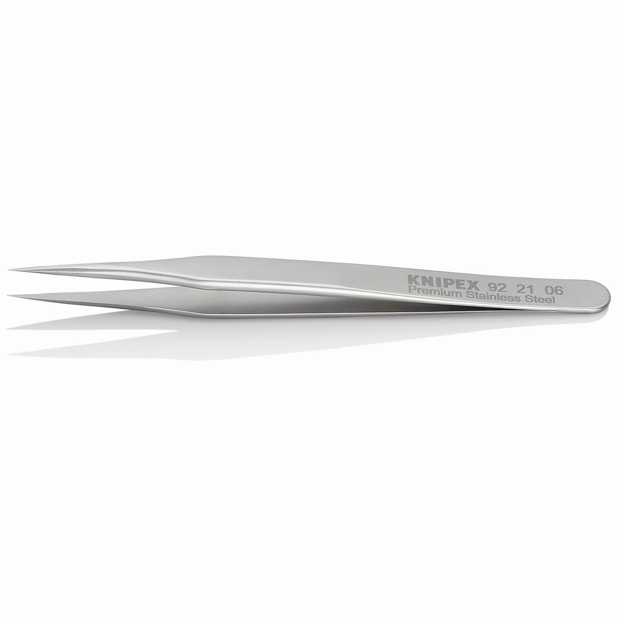 Knipex 92 21 06 3 1/4" Premium Stainless Steel Gripping Tweezers Needle-Point Tips