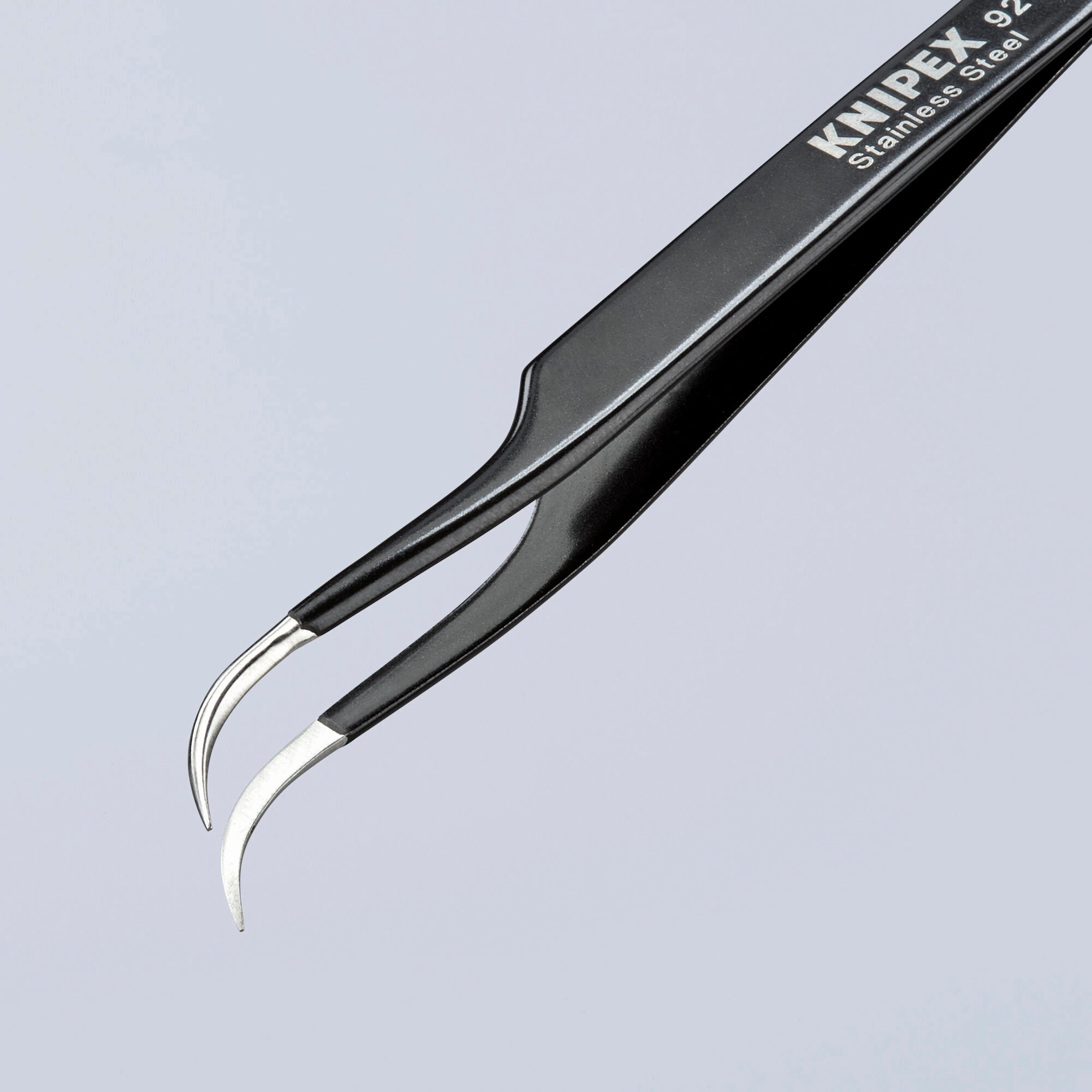 Knipex 92 38 75 ESD 4 3/4" Stainless Steel Gripping Tweezers--35 Angled-Needle-Point Tips-ESD