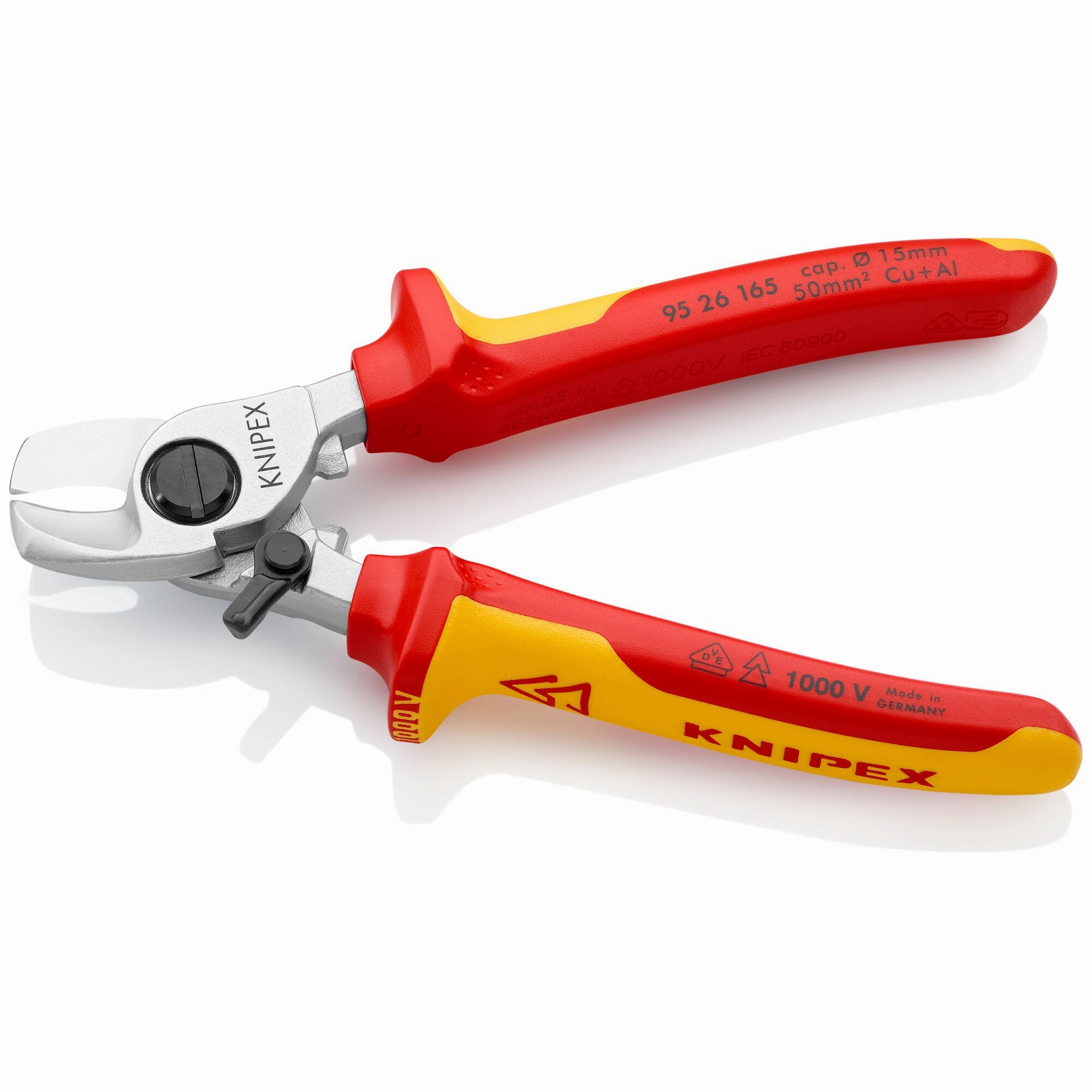 Knipex 95 26 165 6 1/2" Cable Shears-1000V Insulated