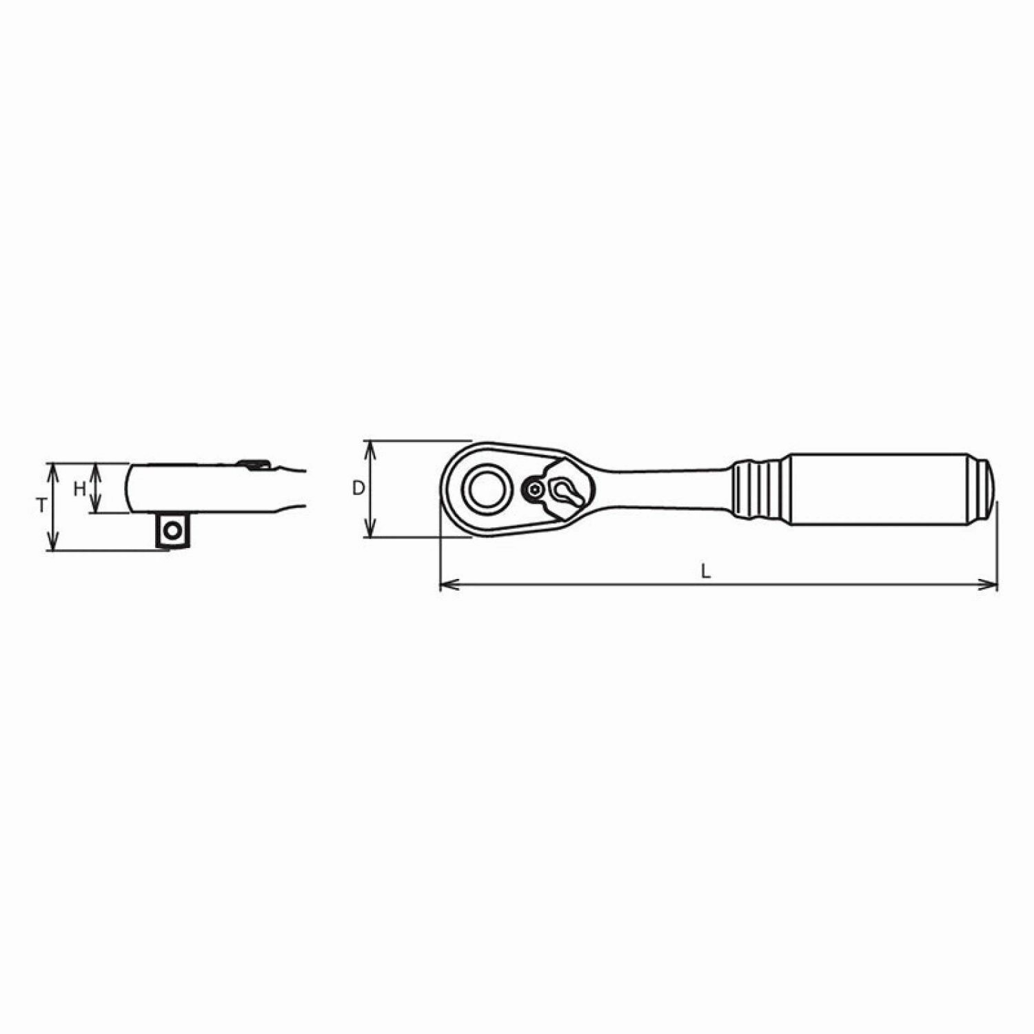 Ko-ken 3725ZB-280 3/8" Sq.Dr. Ratchet Handle 72 teeth Length 280mm