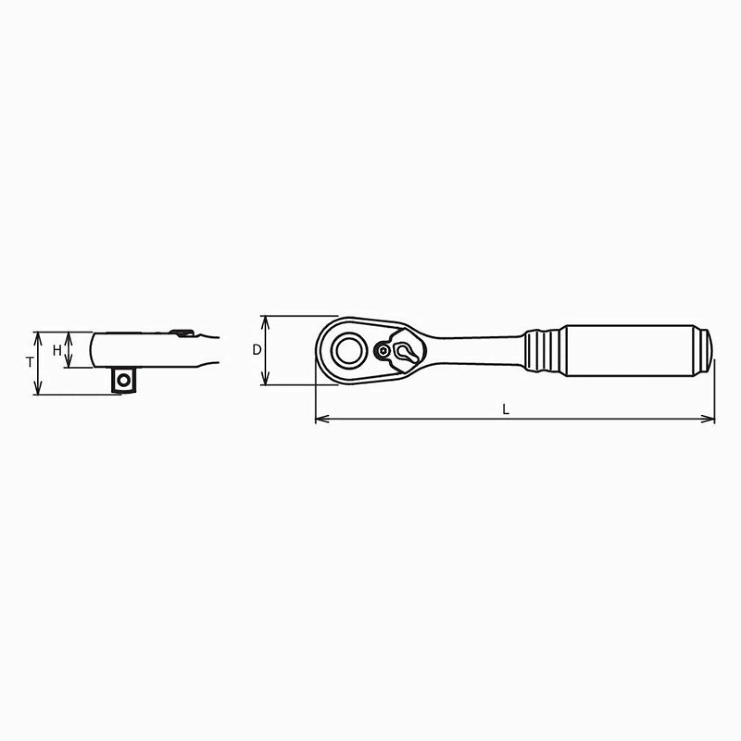 Ko-ken 3725ZB 3/8" Sq.Dr. Ratchet Handle 72 teeth Length 178mm