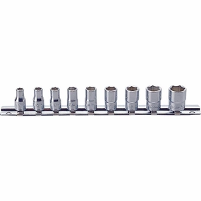 Ko-Ken RS2400A/9 1/4 In Sq. Dr. Socket Set 3/16-1/2 Inch 6 Point 9 Pieces