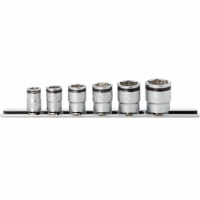 Ko-Ken Tools RS2450AS/6 1/4" Square Drive 6-Point Nut Gripper SAE Socket Set, 6 Pc.