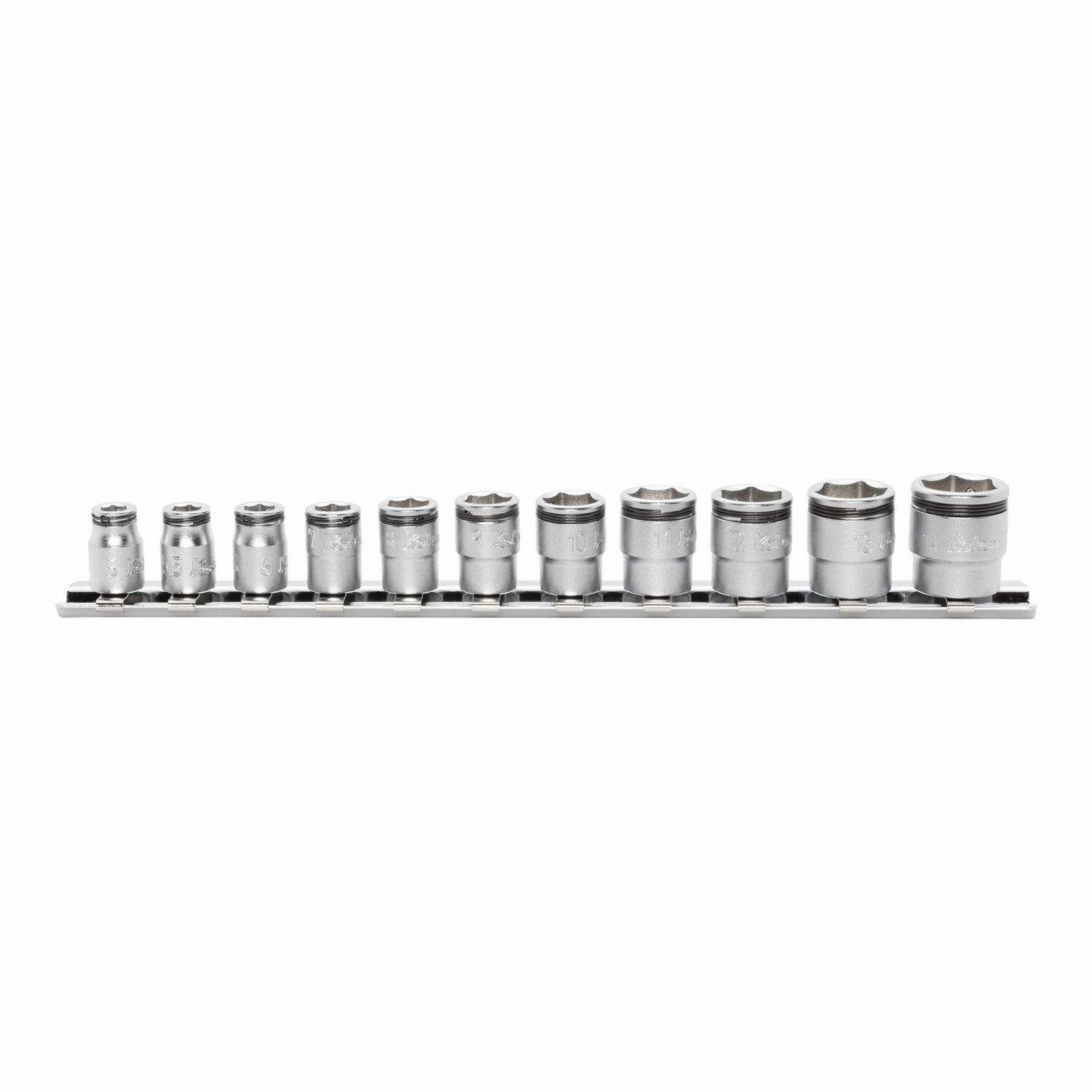 Ko-Ken Tools RS2450MS/11 1/4" Square Drive 6-Point Nut Gripper Metric Socket Set, 11 Pc.