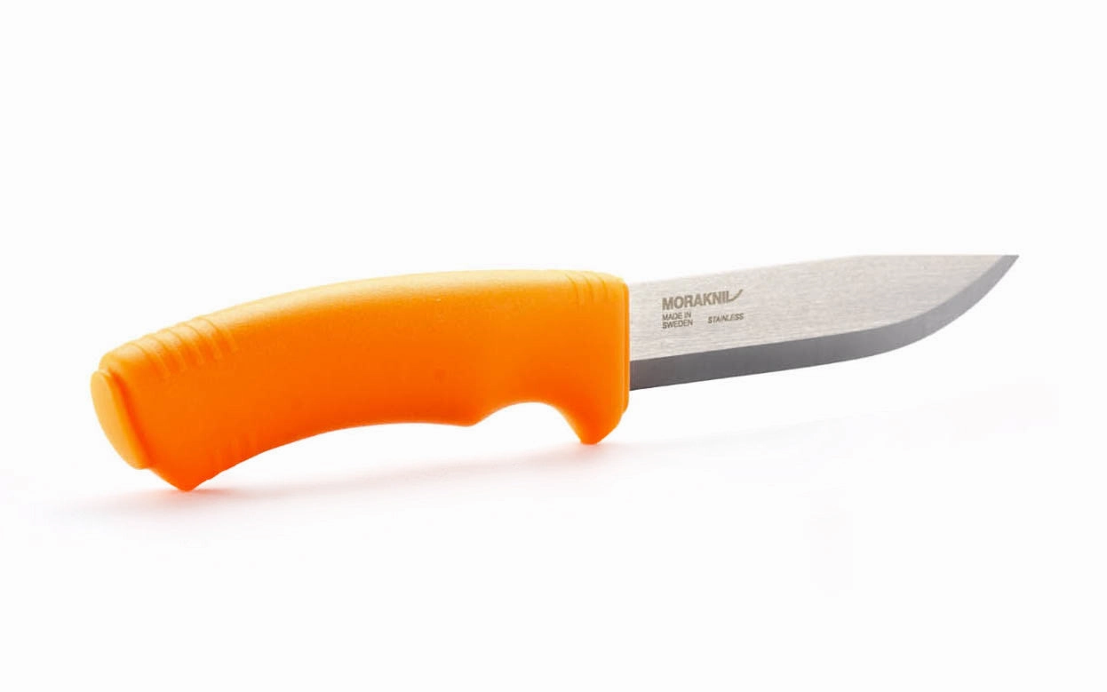 Mora Stainless Steel Bushcraft Knife ~ Visible Orange Handle
