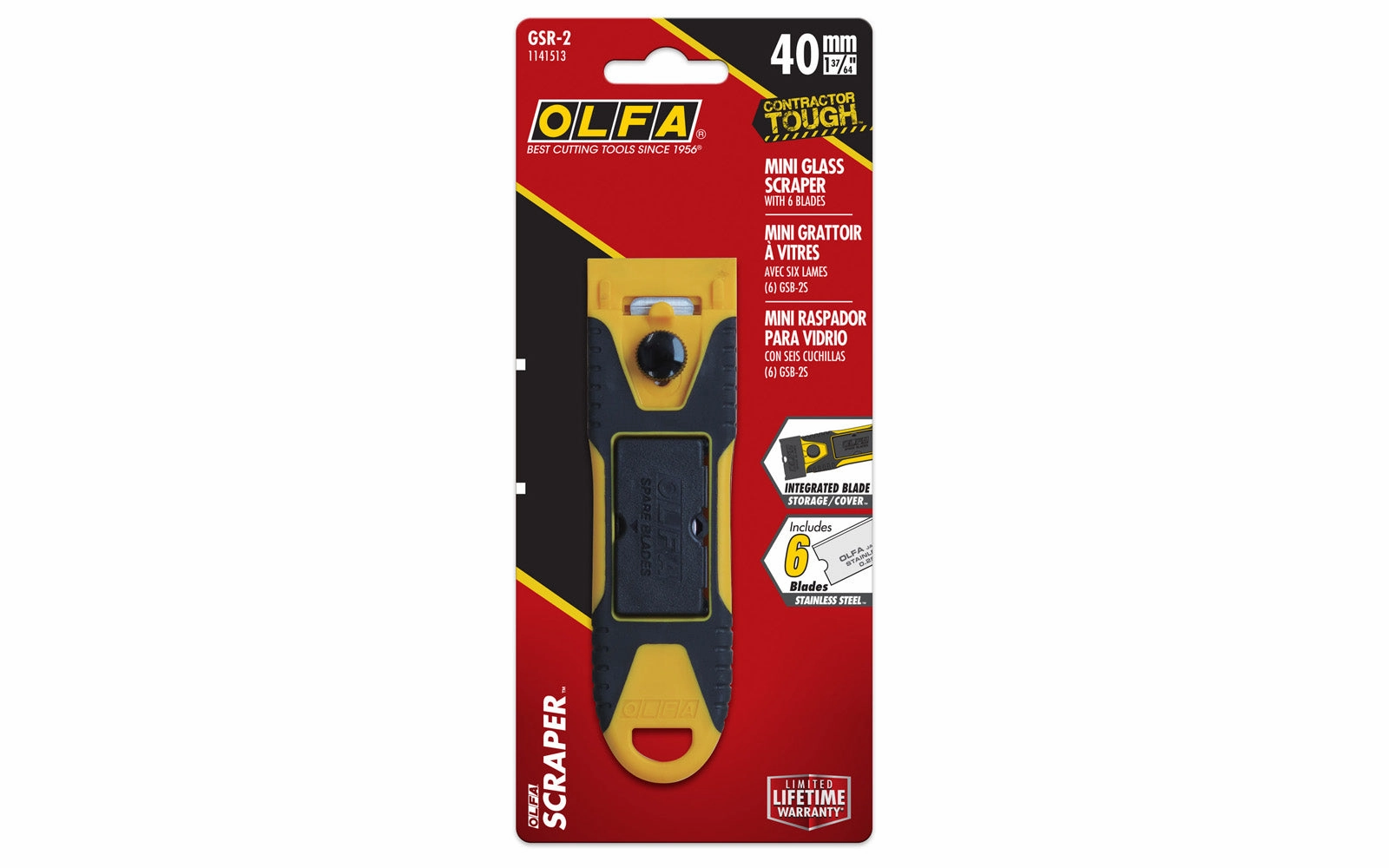 Olfa "GSR-2" SS Blade Mini Glass Scraper
