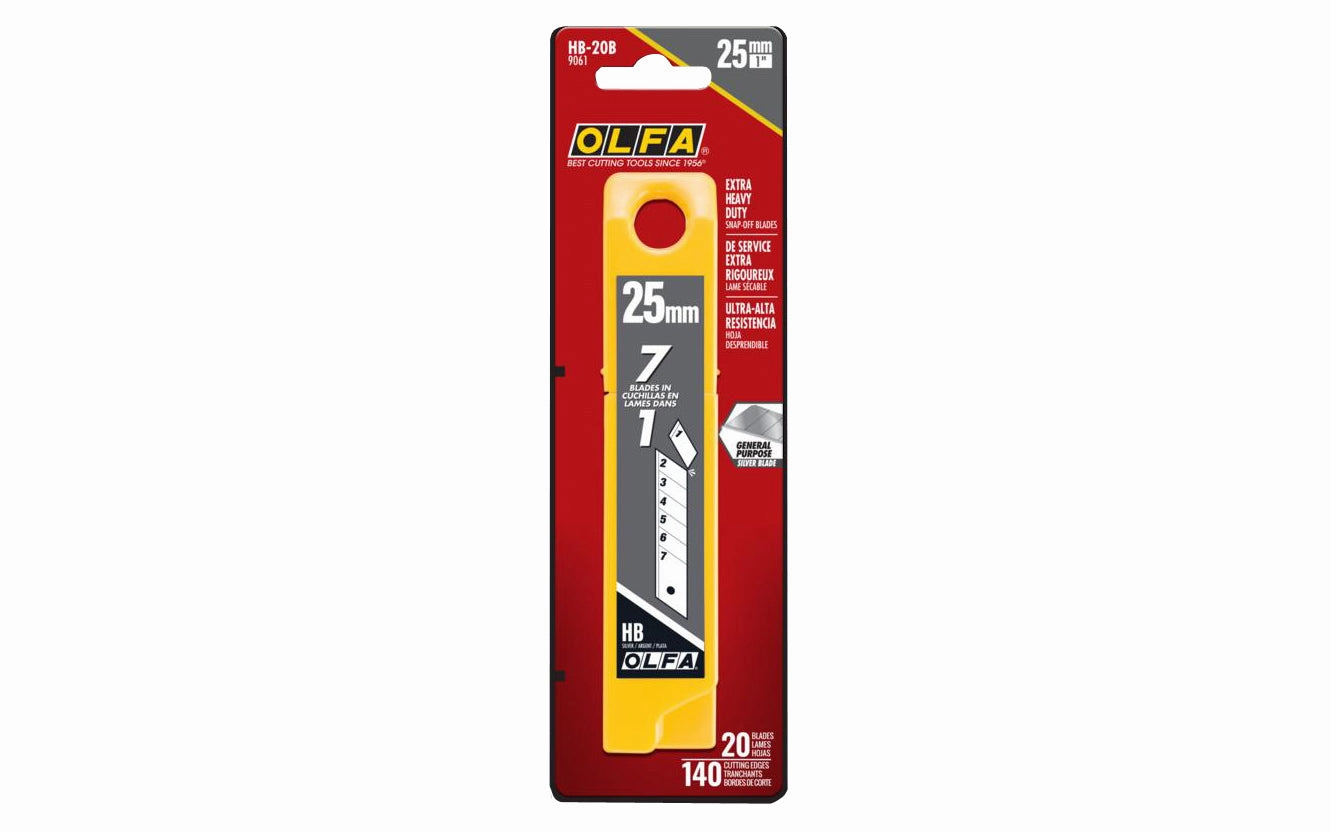 Olfa "HB-20B" 25 mm Replacement Blades - 20 Pack
