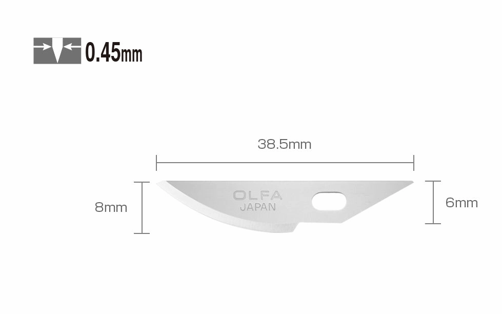 Olfa "KB4-R/5" Precision Curved Art Blades - 5 Pack