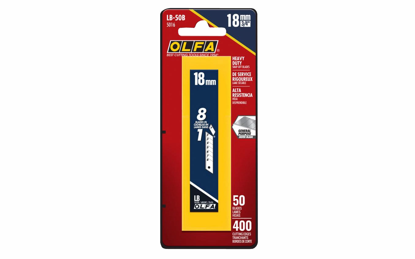 Olfa "LB-50B" 18 mm Replacement Blades - 50 Pack