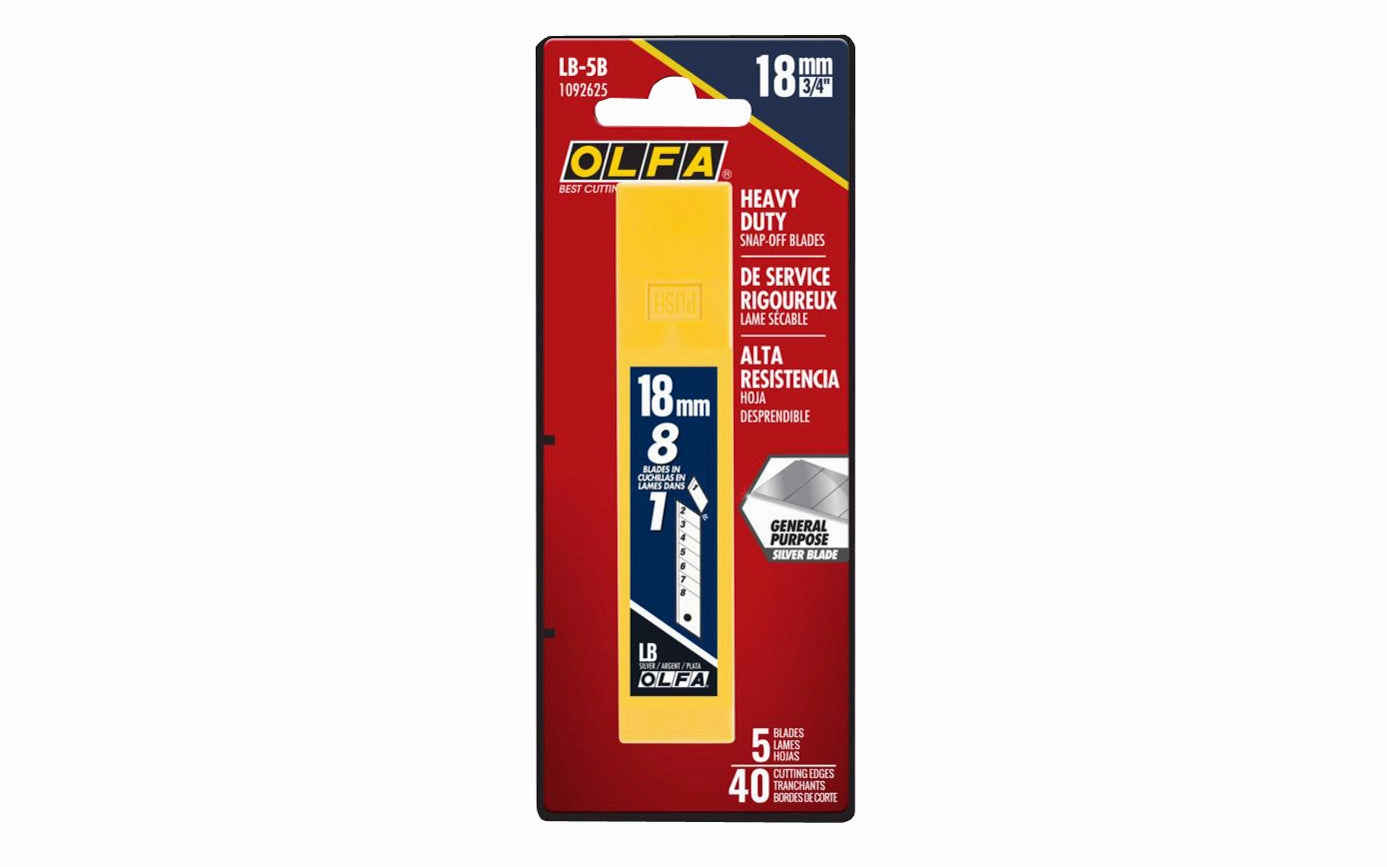 Olfa "LB-5B" 18 mm Replacement Blades - 5 Pack