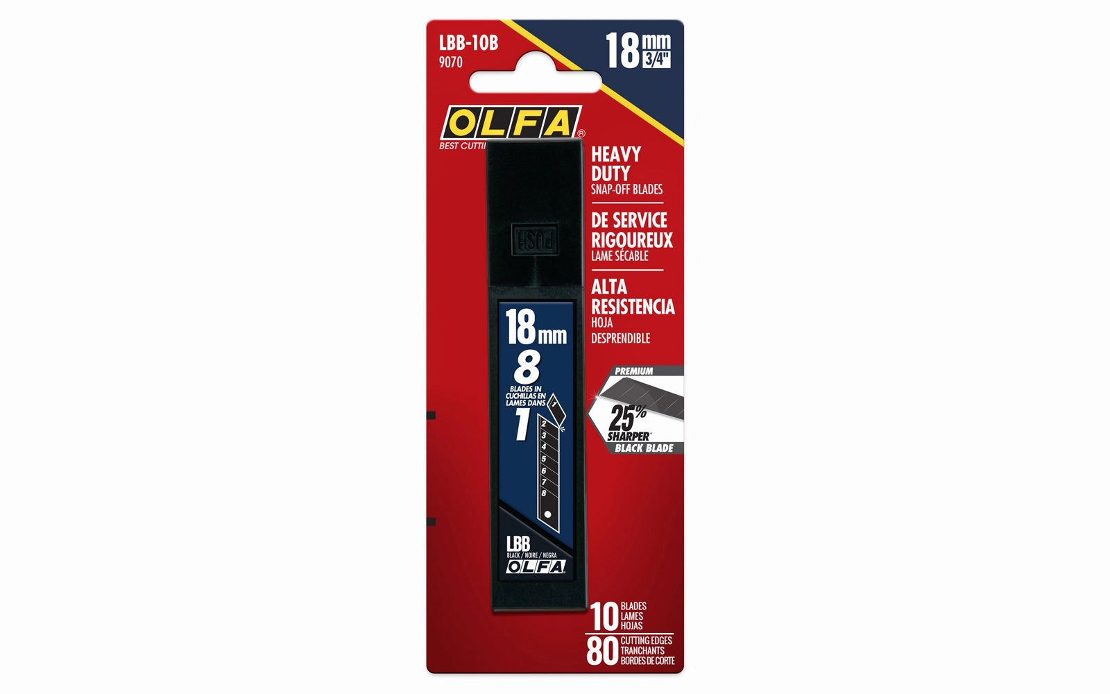 Olfa "LBB-10B" 18 mm Replacement Black Blades - 10 Pack