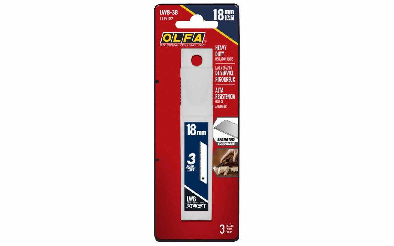 Olfa "LWB-3B" 18 mm Replacement Serrated Blades - 3 Pack
